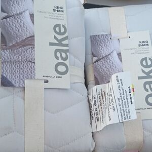 OAK Quilted King Sham in Light Gray